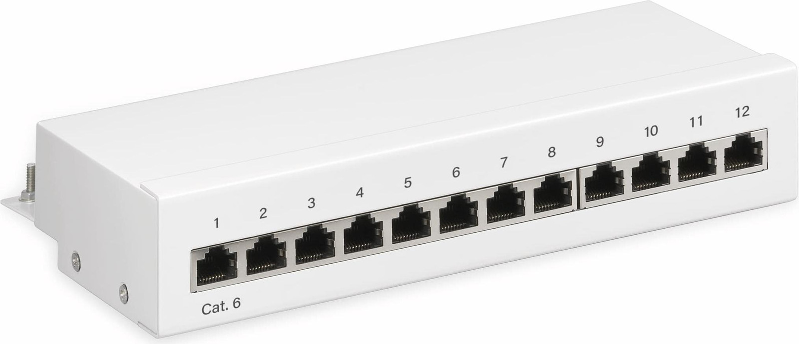 Goobay CAT 6 Mini/Desktop patchpaneel, 12 poorten, wit
