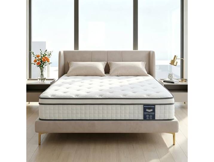Matratze 90x200 cm Höhe 25cm, Härte H3, 7-Zonen Taschenfederkernmatratze, mit Komfortschaum, Orthopädische Ergonomische Matratze, Öko-TEX & CertiPUR Zertifiziert, Druck- & Rückenschmerzen (90x200cm)