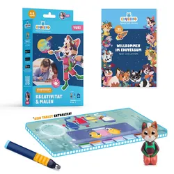 EDURINO Starterset Juki"Kreativität & Malen ab 4"EXKLUSIV (inkl. Spiel- und Lernheft + dunkelblauer Stift)
