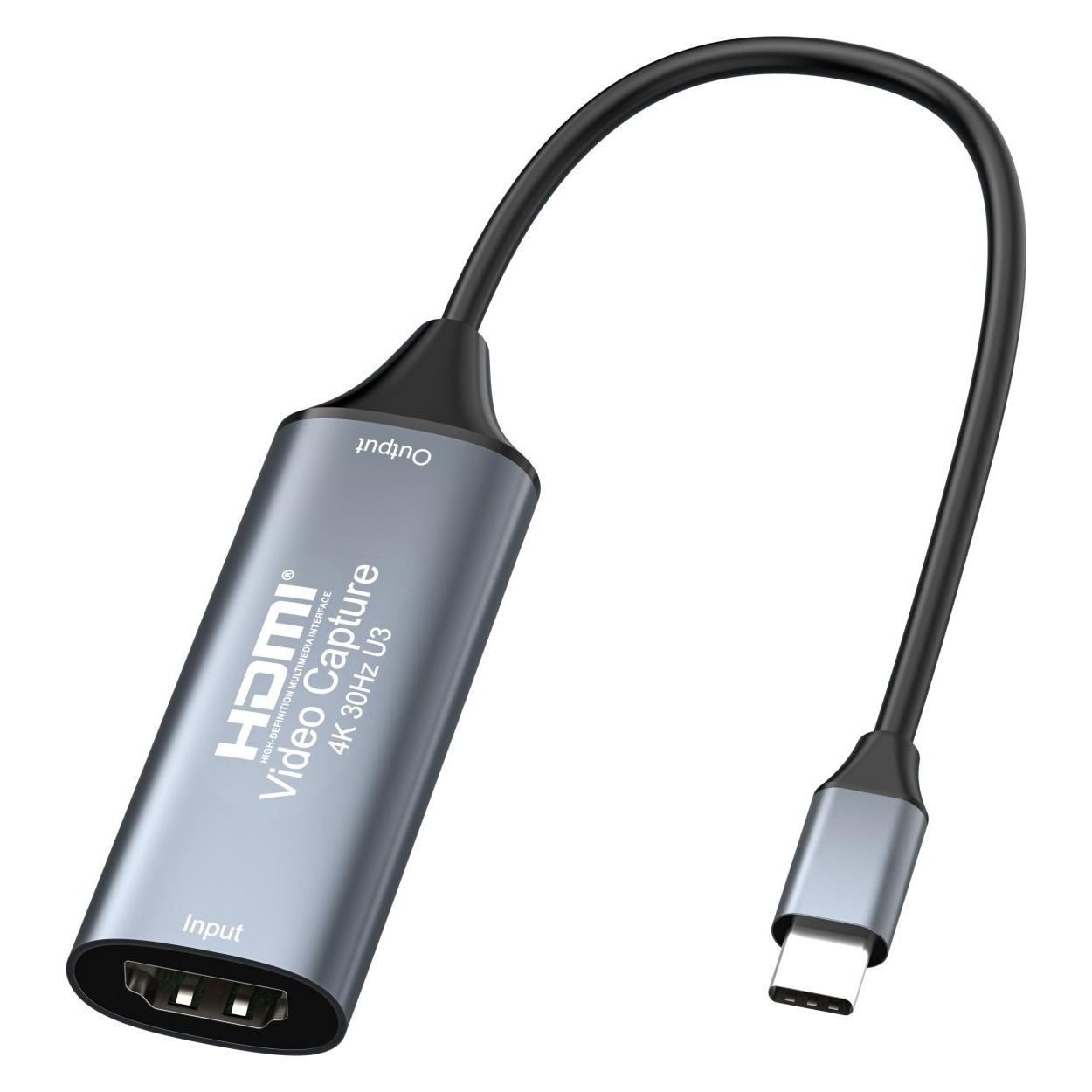 PremiumCord HDMI-Grabber Pro Video/Audiosignal für den Computer mit USB 3.0 Typ C Anschluss (0.01 m) (ku2grab6)