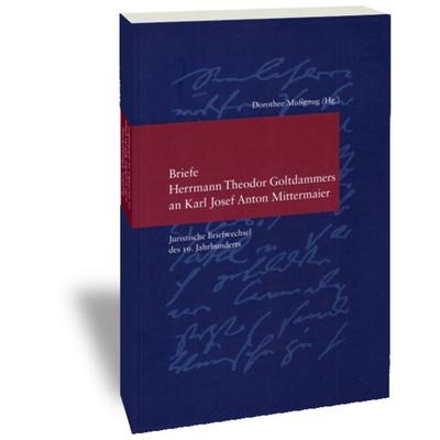 Briefe Herrmann Theodor Goltdammers an Karl Josef Anton Mittermaier, Taschenbuch von Theodor Goltdammer,Dorothee Mussgnug, Klostermann, Vittorio,