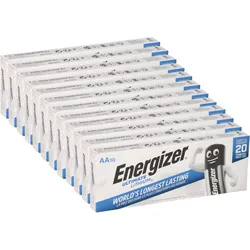 120x Energizer Ultimate Lithium AA Mignon L91 FR6 1,5V - 12x 10er Schachtel