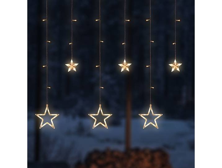 OTTO HOME LED-Lichtervorhang Zennia , silberfarben, Flammen 69 Stk., Gesamtlänge 1,5m, Lichterketten, LED-Lichtervorhang 69 LEDs, 8 verschiedene Modi, LED-Lichtervorhang