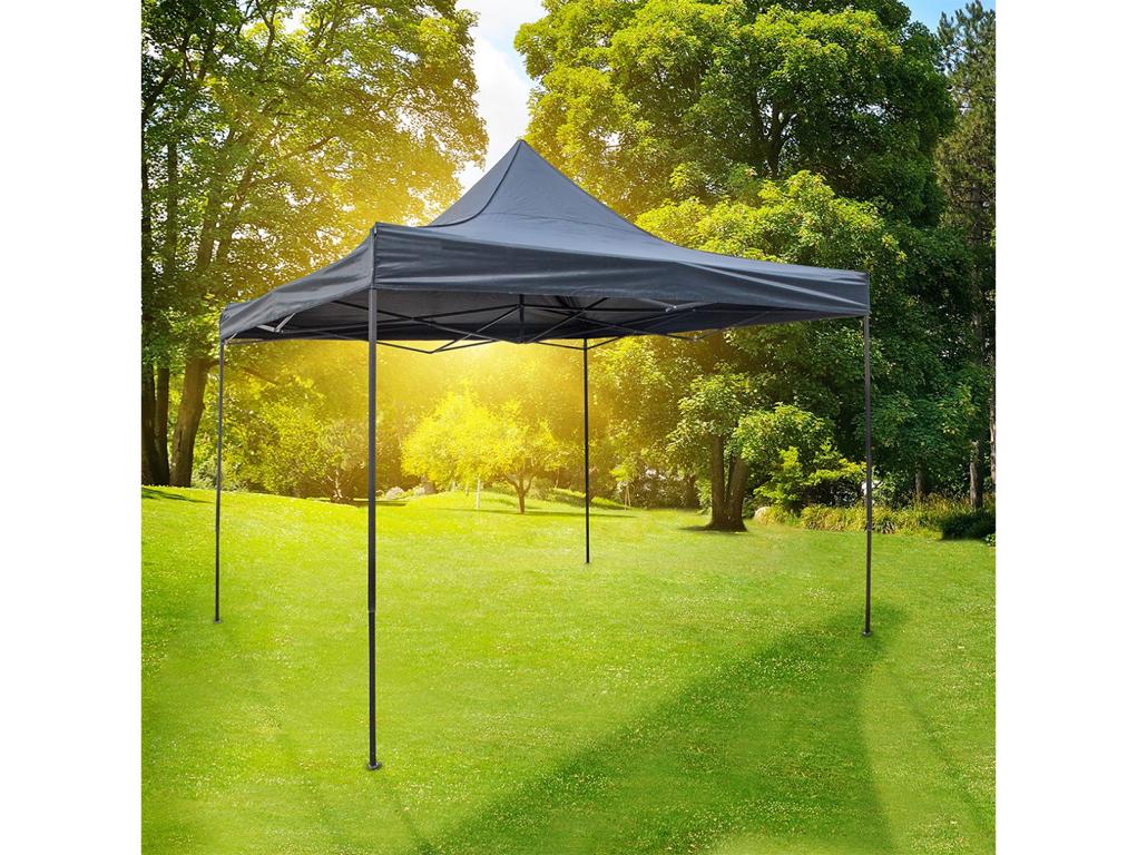 HAUSHALT Falt-Pavillon 4x4m, anthrazit wasserabweisend, höhenverst. 16908256