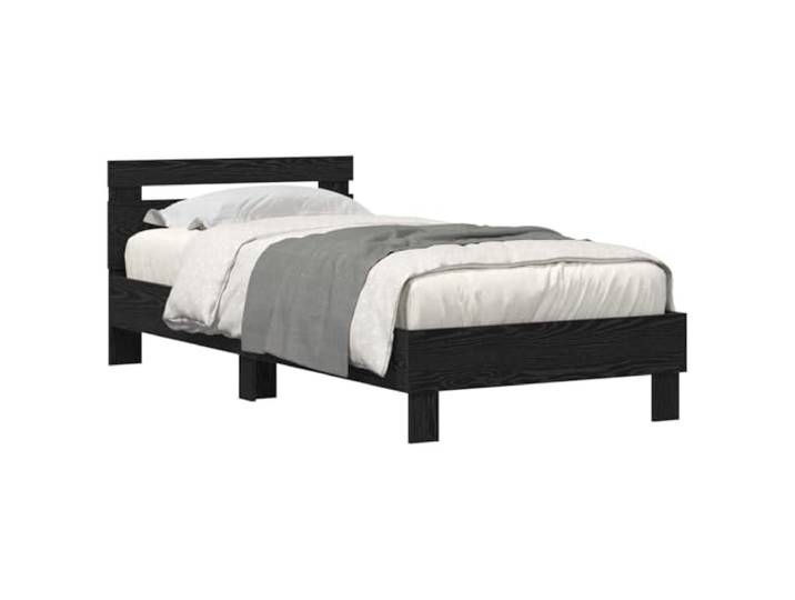 vidaXL Bettrahmen Schwarz Eichen-Optik 75 x 190 cm Holzwerkstoff Spanplatte sorgt für eine langlebige Bauweise,