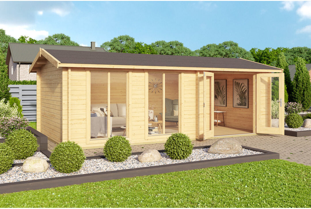 Lasita Maja Lasita Shetland 20 x 10 Ft. Premium Log Cabin With Tempered Double Glazing (44mm)