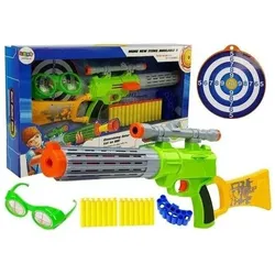 Lean Toys Gewehr 59 cm mit Schaumstoffgeschossen und Zielscheibe, grün