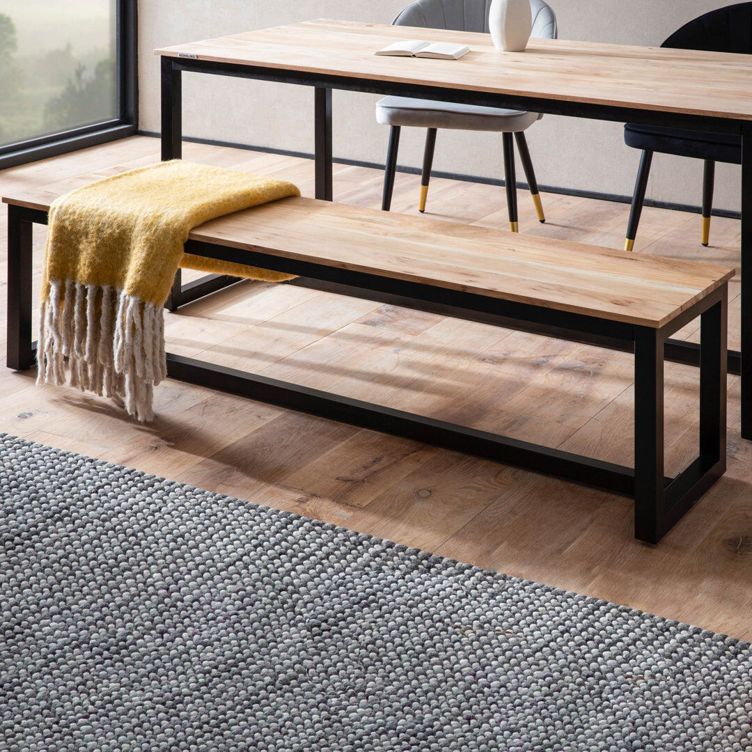 Wohnling Upholstered Bench Black;Brown;Tan 45cm H X 160cm W X 40cm D