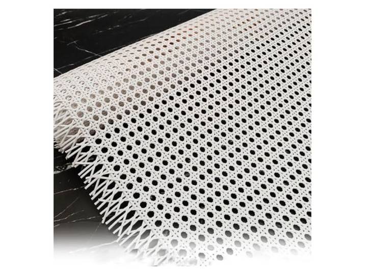 Weiß Wiener Geflecht Sackleinen-Stoffrolle,Wasserdicht Kunststoff PE Rattan Gurtband Meterware,Rattan-Mesh-Rollengewebe Korbgeflechtgurt für Möbel,Stuhl Restaurierung Projekte(100cmx1.5m)