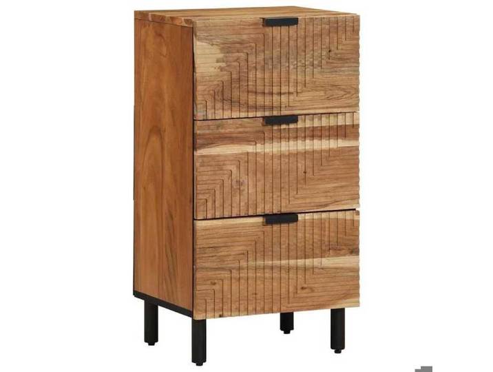 Cabinet multimédia Beige - Buffet Naturel 40x33 5x75 cm Bois d'Acacia Massif A15938