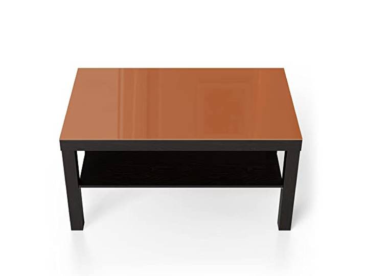 DEQORI Glastisch schwarz groß 90x50 cm Unifarben - Terrakotta ausgefallener Beistelltisch aus Glas Hochglanz Couchtisch fürs Wohnzimmer moderner Couch Tisch mit Design