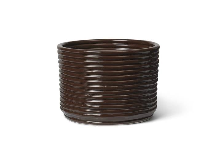 Ferm Living Pot Corduroy Ø20x15 cm Carob Brown