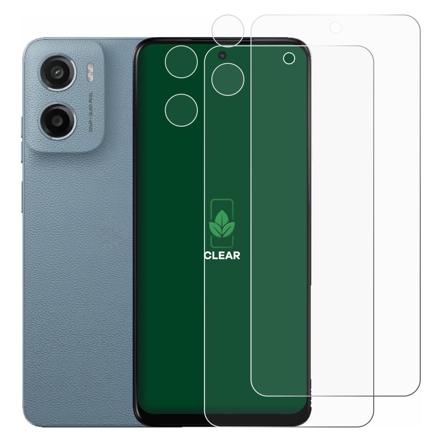 ScreenLeaf Schutzfolie für Motorola Moto E15 (Display+Kamera) Displayschutz Display Schutz Folie Klar (Motorola Moto E) (6158234)