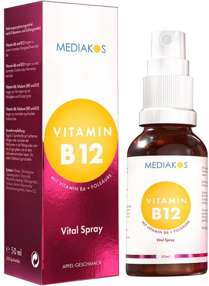 Vitamin B12+B6+Folsäure Mediakos Vital Spray 50ml