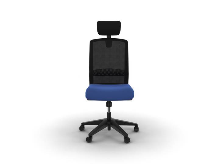Siège Tekna avec têtière, résille / tissu bleu M1, 112 à 124 cm de hauteur