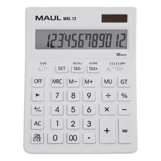 Maul MXL 12 Tischrechner Weiss Display (Stellen): 12 batteriebetrieben, solarbetr (Batteriebetrieb) (7267002)