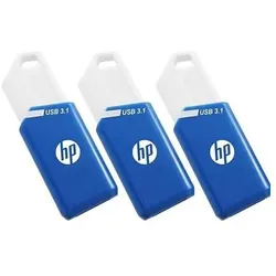 HP x755w triple pack 3x128GB (P) (128 GB, USB-A), USB Stick, Blau, Weiss
