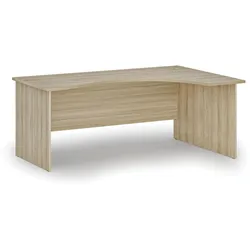 Ergonomischer Bürotisch PRIMO WOOD, 180x120 cm, rechts, Eiche natur
