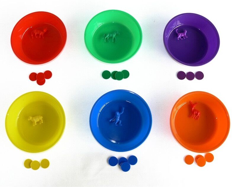 6 plateaux de tri bords hauts - 6 couleurs - Kiddicraft