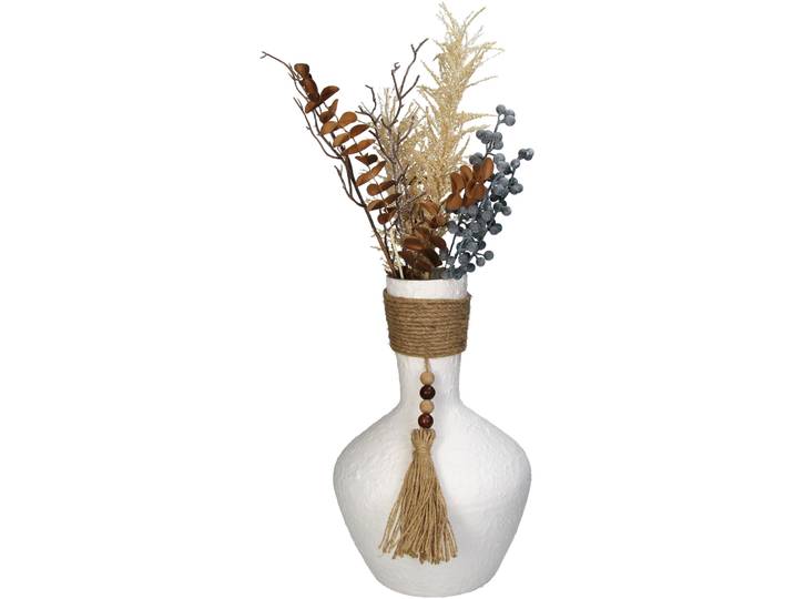 Vase Myko Weiss/Braun Glas D 20 H 32 cm - Vase