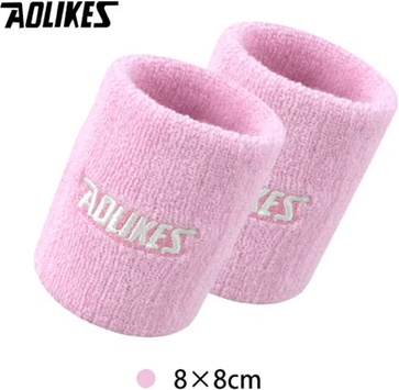Inspire Picks AOLIKES Sports Wrist Sweatband Absorbent Terry Cloth Wristband For Tennis, Volleyball, Gym & Fitness (8cm 11cm) 8cm pink