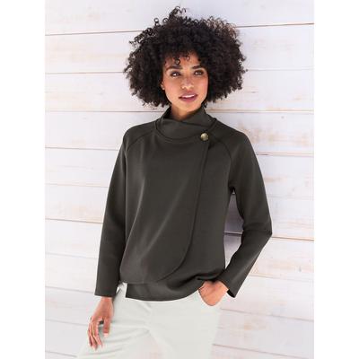 Sweatshirt HEINE, Damen, Gr. 40, grau (graphit), 50% Modal, 44% Polyester, 6% Elasthan, unifarben, Rundhals, Sweatshirts Sweatshirt