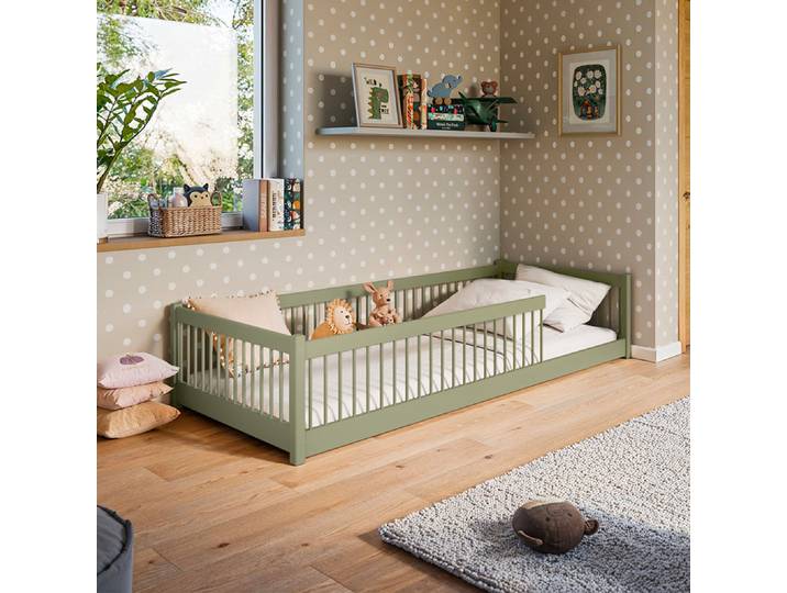Lit Au Sol 90x200 Sommier Inclus Tamara Olive
