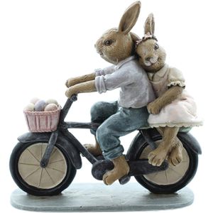 Frank-Flechtwaren Osterdeko 779903, Hasenfigur aus Polyresin, 15 cm