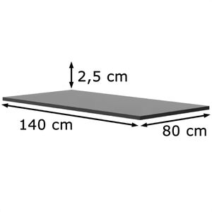 FlexiSpot Tischplatte PR1408-Black, rechteckig, 140 x 80cm, schwarz
