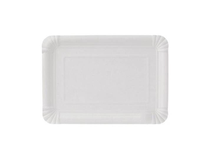 wisefood Einwegteller 1000-tlg., Papier Teller - rechteckig weiß 18x26cm - 250 Stück, (1000 St)