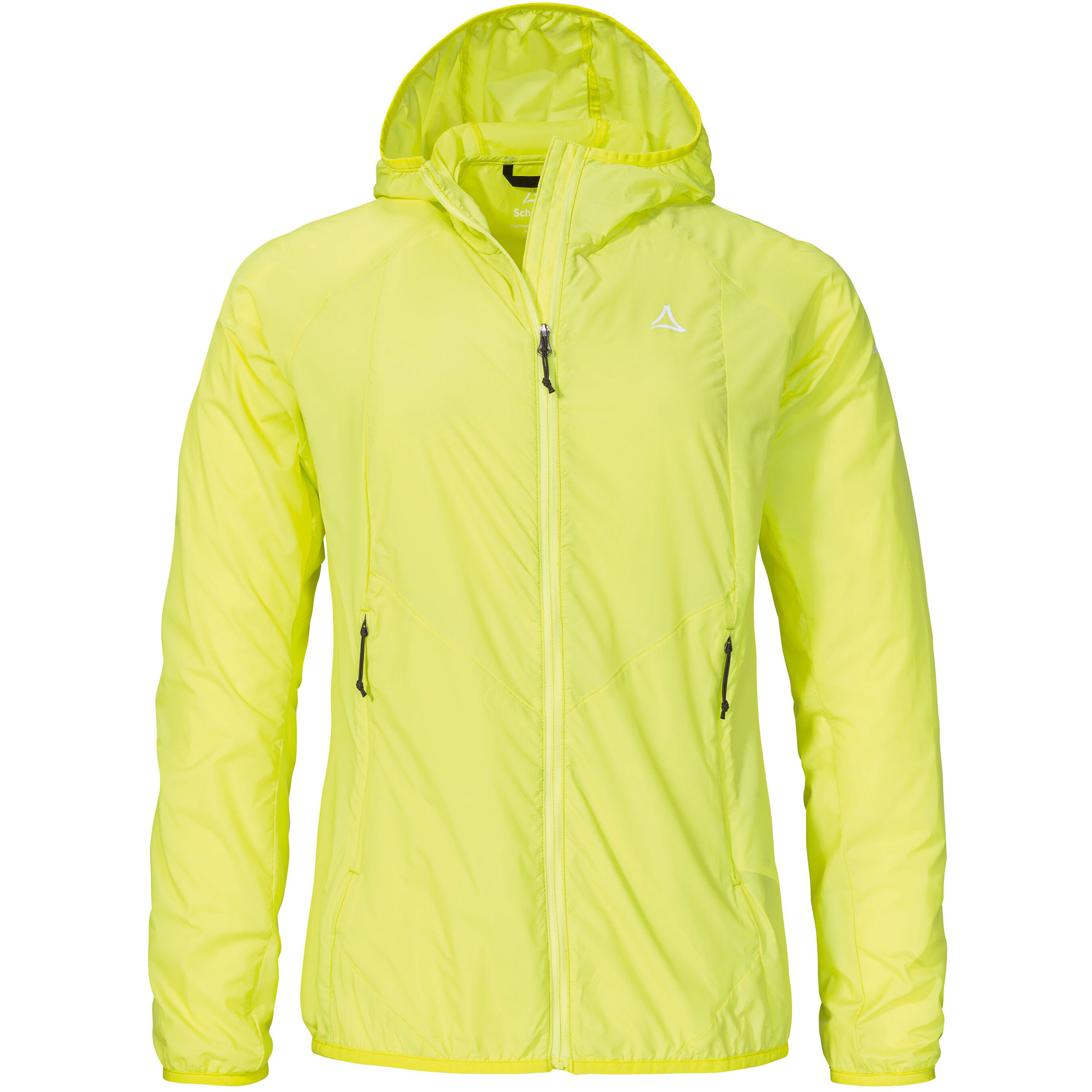 Schöffel Style Wutach Damen Windbreaker gelb Größe XS Camping Klein verpackbar Wasserabweisend