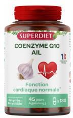 Superdiet Coenzyme Q10 + Ail - 180 Gélules - Pot 180 gélules