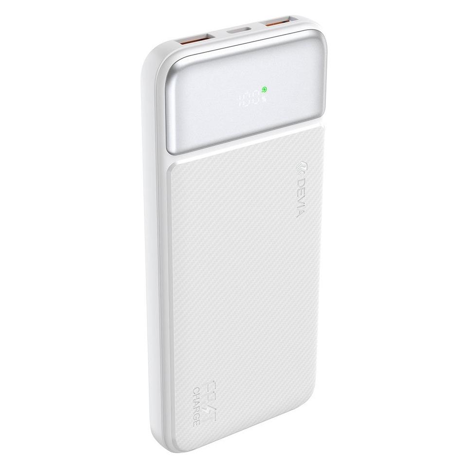 Devia Smart Series bílá / Powerbanka / 10000 mAh / PD 20W / displej (10000 mAh, 20 W) (6942297111530)