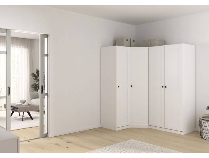 Eckschrank Skagen 131cm Weiß