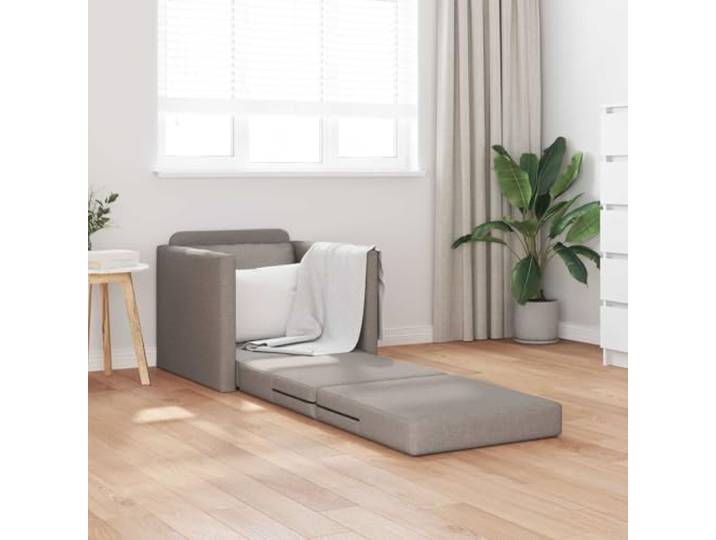 KTHLBRH Schlafsofa Taupe 74 x 77 x 81 cm Stoff Metallrahmen, abnehmbare Kissen, umwandelbar, für den Innenbereich, 110 kg