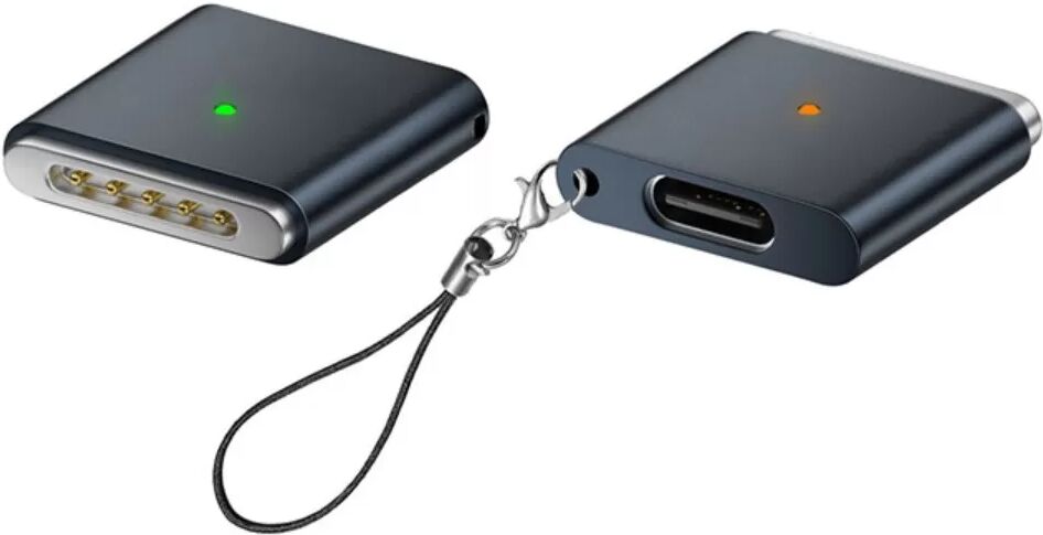 INF MagSafe 3 100W magnetischer USB-C-zu-MagSafe-3-Adapter AP3-100T, Aluminiumlegierung, Schnellladung, LED-Anzeige, kompatibel Dunkelblau