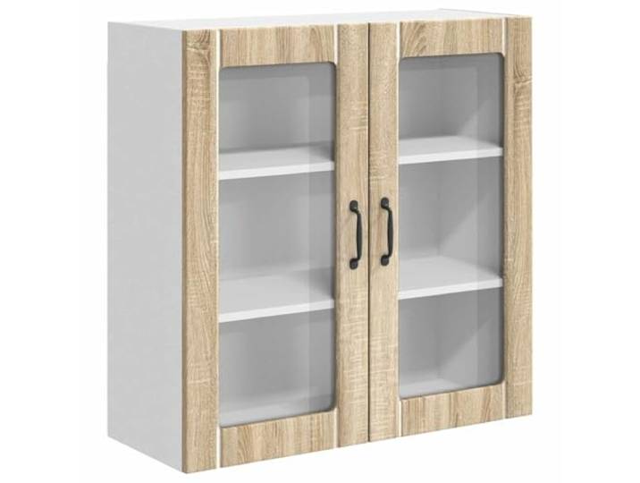 IBUQDDV Wandglas-Schrank Lucca Sonoma-Eiche 80 x 31 x 80 cm Holzwerkstoff, Rahmen aus Holzwerkstoff, rechteckige Form, nur für den Innenbereich, moderne Ästhetik, Schlichtheit und