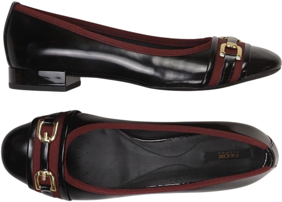 Geox Damen Ballerina, Schwarz, Gr. EU 37.5, Kunstleder - Second Hand