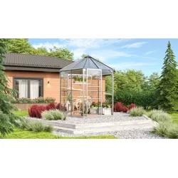 Vitavia Gewächshaus-Pavillon "Juno 4500" inkl. Stahlfundament,aluminium eloxiert,4,5 m2