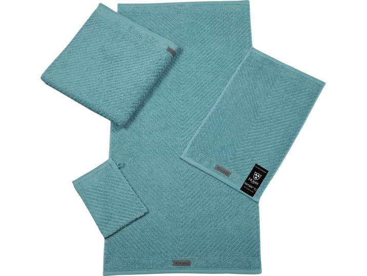 Gästehandtuch ROSS Smart , blau (lagune), B:30cm L:50cm, Frottier, Obermaterial: 100% Baumwolle, Handtücher, Gästehandtuch, Uni-Rippe mit Velourslabel