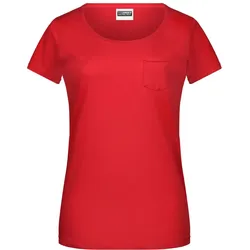 James & Nicholson Damen Bio T-Shirt mit Brusttasche 8003