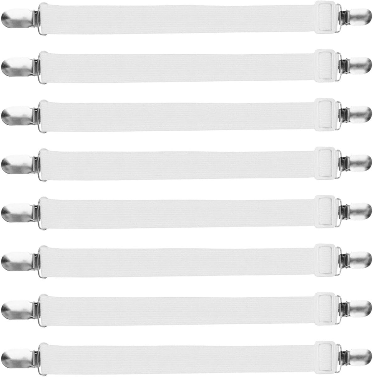 8x Verstelbare Bedlakenspanners met Metalen Clips voor Vast Beddengoed