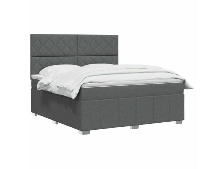 vidaXL LED Boxspringbett mit Matratze Dunkelgrau 140 x 190 cm Stoff Coole Beleuchtung für modernen Stil, Höhe anpassen für deinen Komfort, Verbesserung des Schlafs mit Bewegungsisolierung
