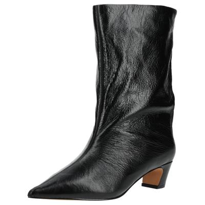 Stiefelette STEVE MADDEN "STEVE MADDEN Stiefelette Leder", Damen, Gr. 37, schwarz (schwarz, schwarz), Leder, Schuhe Stiefelette