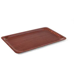 HENDI Serviertablett, rechteckig, rutschfest, laminiert, AmerBox, Mahagoni, 330x430mm