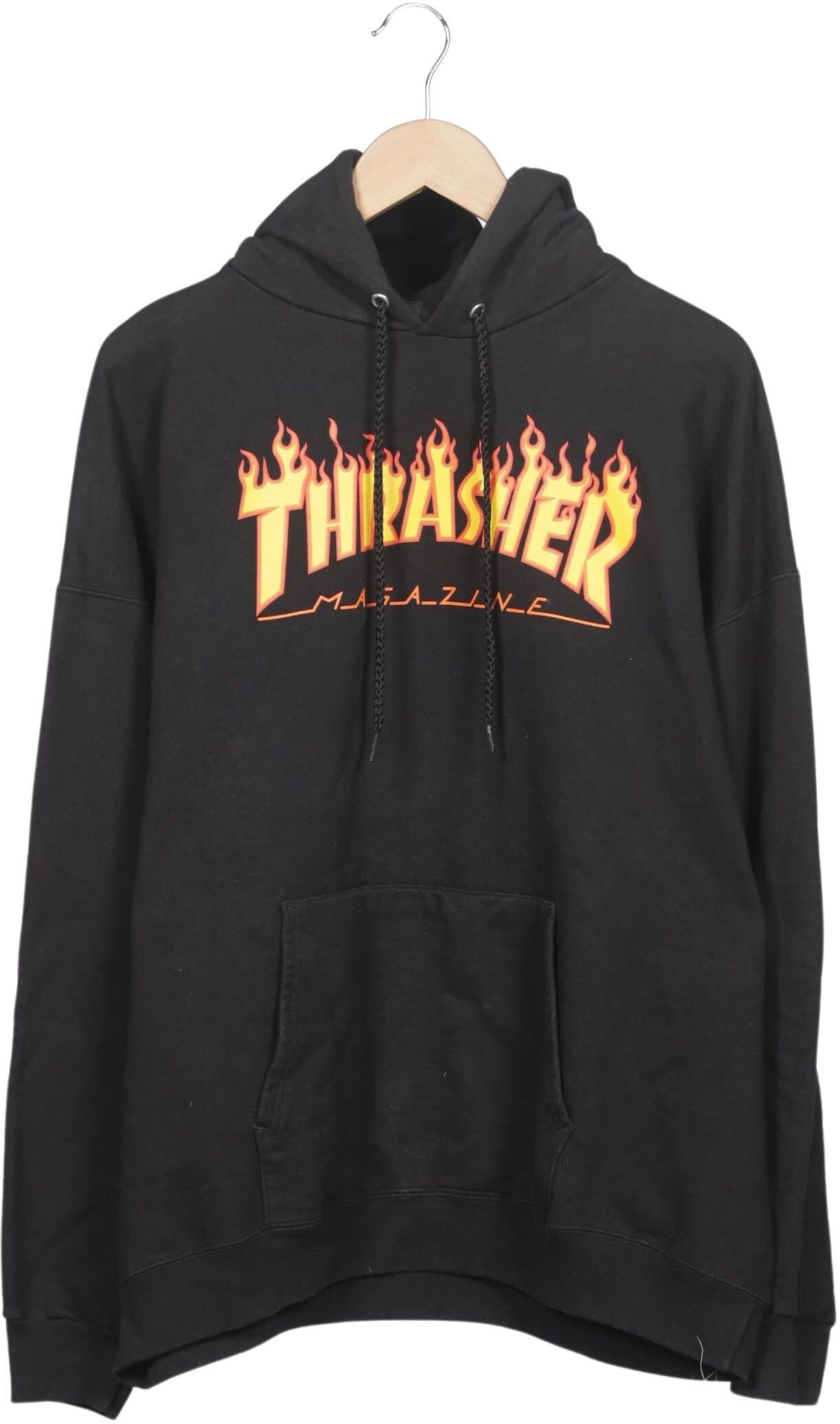 Thrasher Herren Kapuzenpullover, Schwarz, Gr. XL, Baumwolle / Synthetik - Second Hand