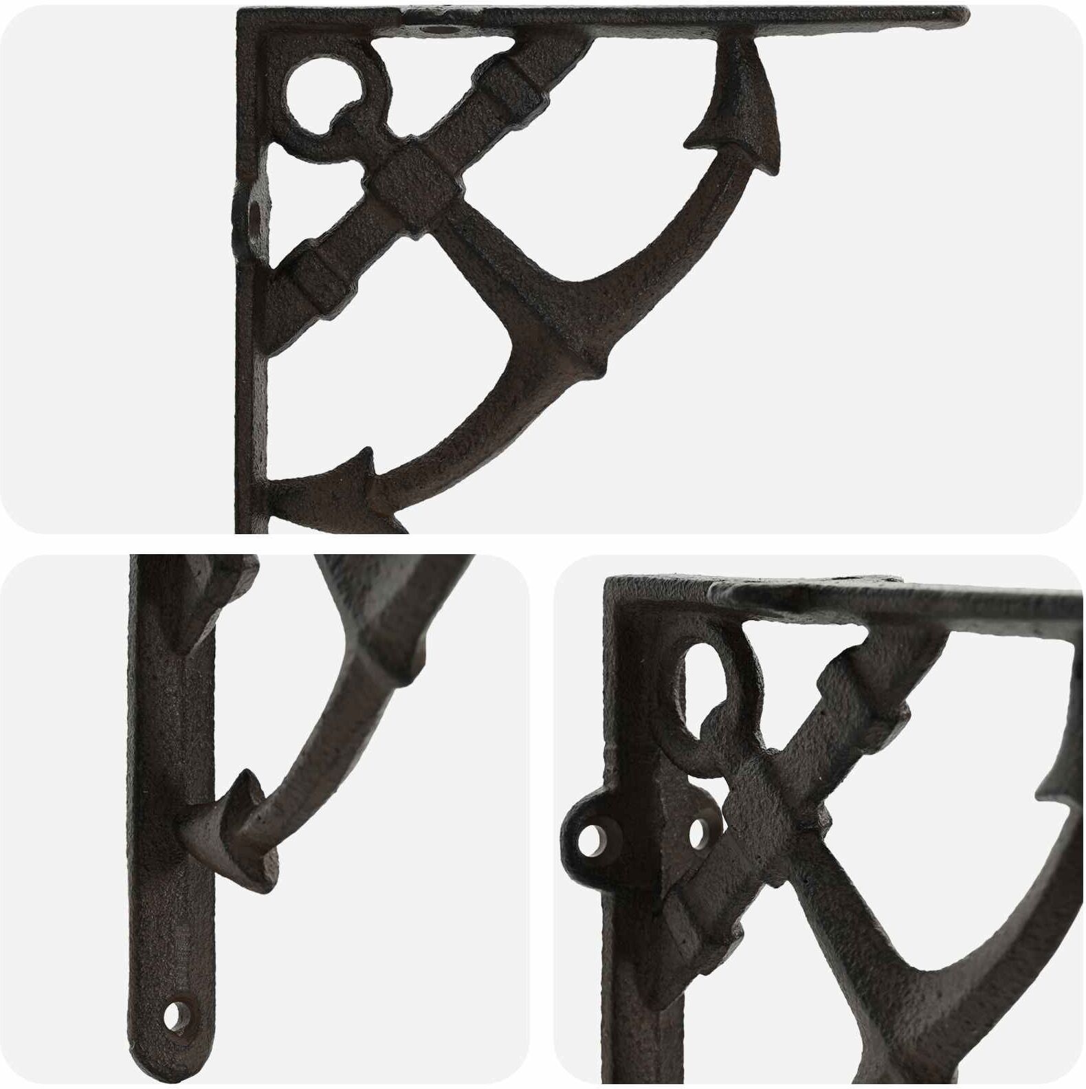 vidaXL Supports d'étagère murale 2 pc Marron ancien 21 x 21 x 3.5 cm