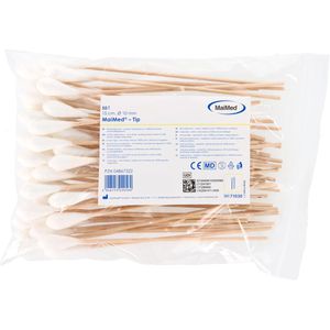MaiMed Wattestäbchen 71030, Holz, 15cm, Ø 10mm aus Baumwolle, 50 Stück