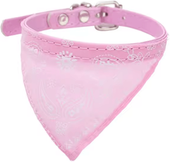 Inspire Curations CharmingBandana Adjustable Pet Collar With Printed Scarf pink neck 22 28cm