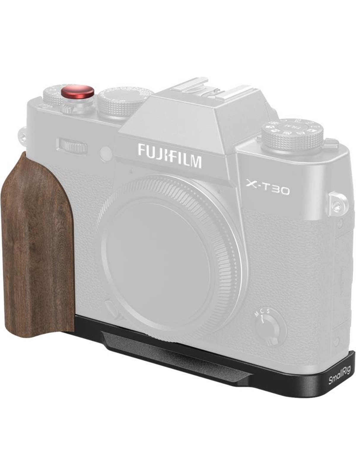 SmallRig 5666 L-Shaped Mount Plate with Wooden Handle for FUJIFILM X-T30 / T30 II / T30 III Black